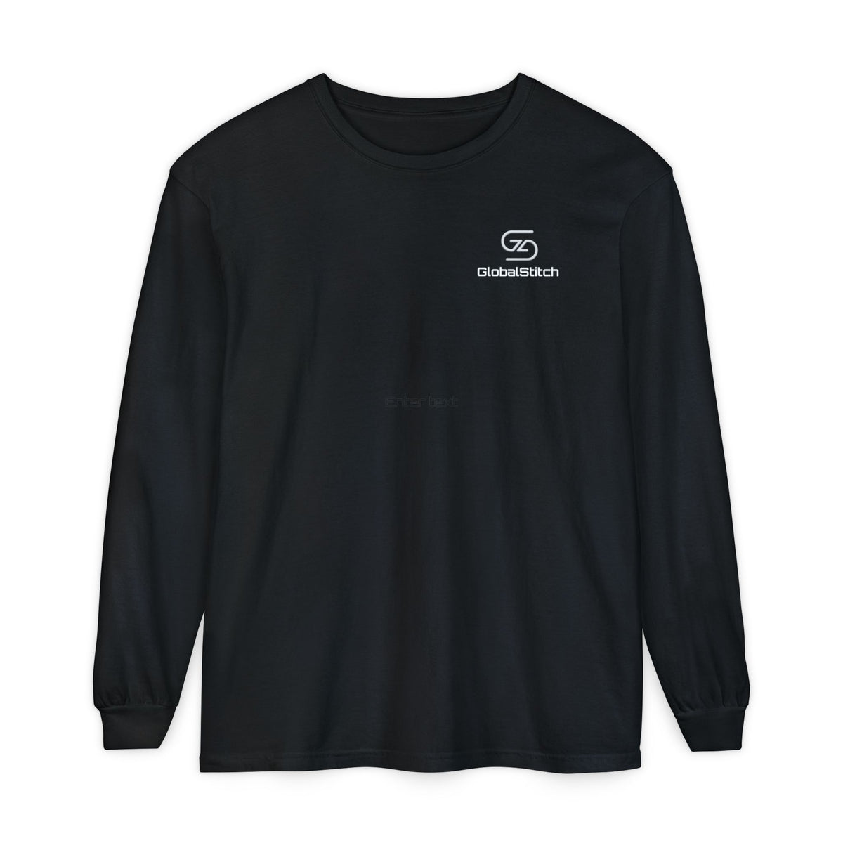 Minimal Customizable Long Sleeve Tee — Garment-Dyed Comfort