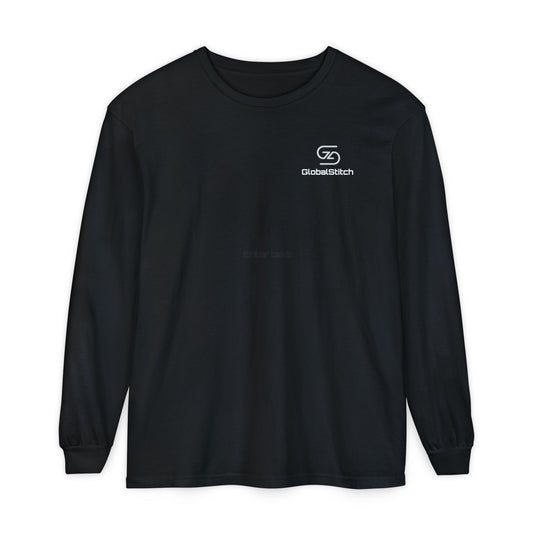 Minimal Customizable Long Sleeve Tee — Garment-Dyed Comfort
